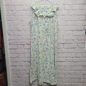 Ella Simone Nightgown Size M Pastel Floral Sleeveless House‎ Patio Lounge Dress
